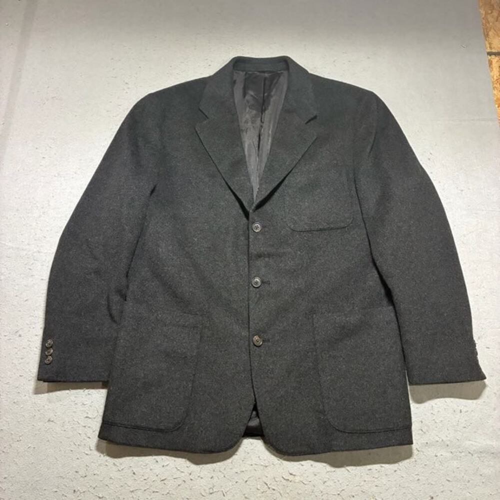 Vintage J.Crew Oarsman Wool Cashmere Blend Coat Mens 40R Black Heritage USA
